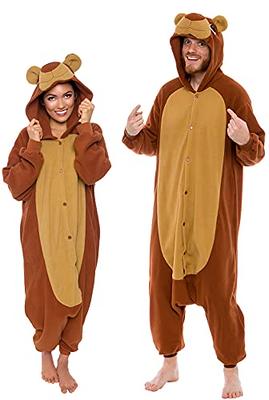 Funziez! Slim Fit Sherpa Adult Onesie - Animal Halloween Costume - Plush  One Piece Cosplay Suit for Women and Men : : Clothing, Shoes 