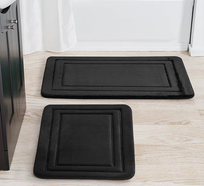 Mainstays 2 Piece Black Memory Foam Bath Rug Set, Available in