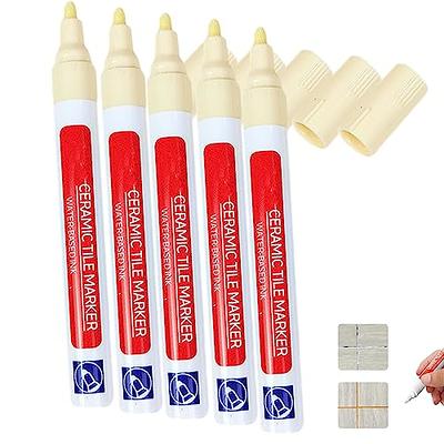 Grout Pen White Tile Paint Marker: Waterproof Grout Paint, Tile Grout  Colorant and Sealer Pen - White, Wide 15mm Tip (20mL)
