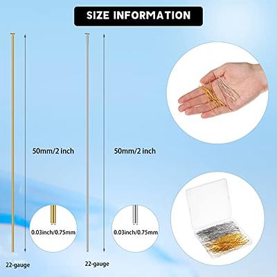 MECCANIXITY 150Pcs Flat Head Pins for Jewelry Making 40mm Brass Flat Head  Pins Jewelry Head Pins for Craft Earring Bracelet Necklace Pendant Supplies