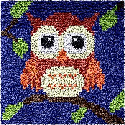 Numptain Latch Hook Kits for Kids,DIY Rug Crafts Owl Pattern Color