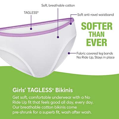 Hanes Girls Underwear Size 8 Bikini Tagless Cotton 14-Pack Soft Waistband  New