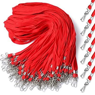 Beebel Orange Lanyard Bulk Lanyards for ID Badges Flat Lanyard with Badge Clip Swivel Hook 50 Pack