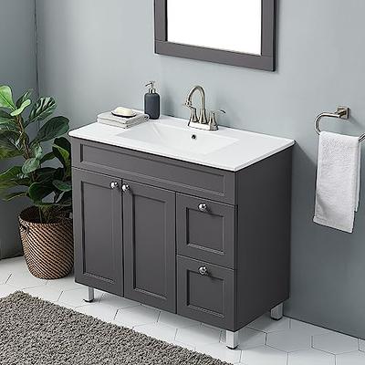 Aiuyesuo 24'' Bathroom Vanity with Ceramic Basin Sink, Modern Bathroom  Storage Cabinet with 3 Drawers, Freestanding Bathroom Vanity Cabinet with  Single Sink - Yahoo Shopping