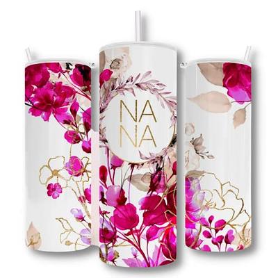 POSH SOIREE Floral Nana Tumbler, 20oz. with Straw and Lid