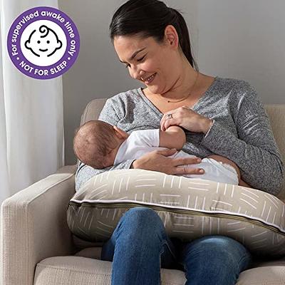 Boppy Nursing Pillow Organic Original Support, Sand Criss Cross, Ergonomic  Nursing Essentials for Bottle and Breastfeeding, Firm Hypoallergenic Fiber