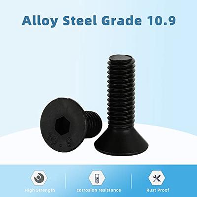 1/4-20 x 1 (25 pcs) Button Head Socket Cap Screws Bolts Alloy Steel 10.9  Grade, Black Oxide Finish, Full Machine Thread