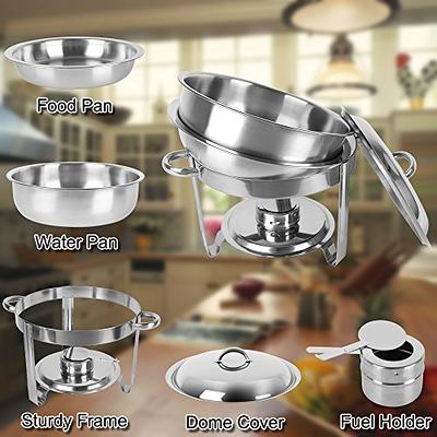 Chafing Dish Buffet Set of 4 Stainless Steel Chafing Dishes for Buffet Food  Warmer for Parties Catering Event with Food Water Pan, Fuel Holder