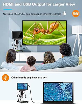 Elikliv EDM201 Pro HDMI Digital Microscope with 10 Inch Stand - 1300X Coin  Microscope with Screen, 16MP Resolution, 7 IPS Display, 10 LEDs,  TV/Windows/Mac Compatible - Yahoo Shopping