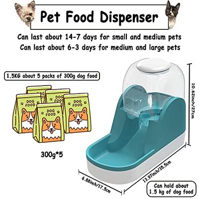 Automatic Dog Feeders, Dog Feeder Dispenser for Large Dogs, 3 Gallon  Gravity Automatic Dog Cat Feeder Station, Dry Food Storage Container Bowl  for