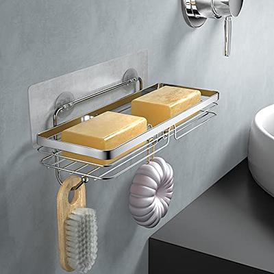 Shower Shelf Soap Holder Bathroom Shower Storage No Drilling With Shower  Soap Dish, Hooks And Towel Holder Wall Mounted Rustproof Self Adhesive  Holder