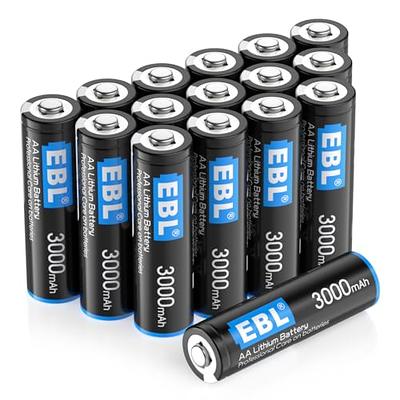   Basics 24-Pack Rechargeable AA NiMH High-Capacity  Batteries, 2400 mAh, Recharge up to 400x Times, Pre-Charged : Health &  Household