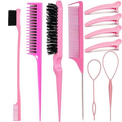 10 Pieces Hair Styling Comb Set Teasing Hair Brush Triple Teasing