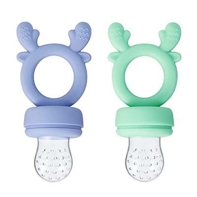 JEXFUN Baby Fruit Food Feeder Pacifier, Silicone Feeder and Teether for  Infant Safely Self Feeding, Baby Teething Relief Toy Teether