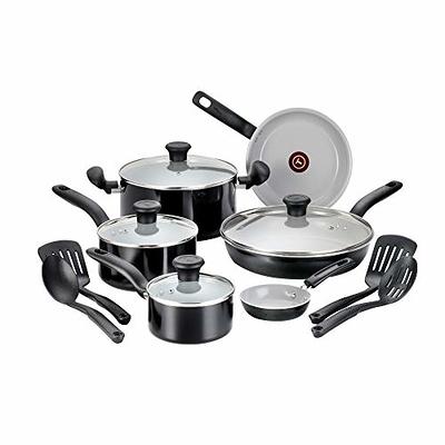 T-fal Initiatives Ceramic Nonstick Fry Pan 12 Inch Oven Safe 350F Pots and  Pans Black