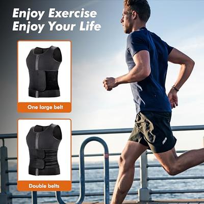 Men Body Shaper Fitness Neoprene Sauna Vest Waist Trainer Double Belt Sweat  Shirt Corset Top Abdomen Slimming Shapewear Fat Burn