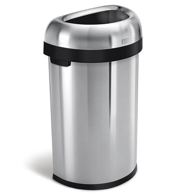 simplehuman Stainless Steel 14.5 gal. Rectangular Trash Can with Liner  Pocket