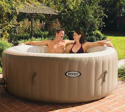 INTEX PureSpa Plus 6-Person Portable Inflatable Hot Tub Jet Spa with Cover,  Navy 28431E - The Home Depot