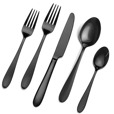 40 Piece Black Silverware Set Service for 8, EIUBUIE Premium Stainless  Steel Black Cutlery Set, Mirror Polished Flatware Sets, Modern Kitchen  Eating Utensils Set Include Forks Spoons Knives - Yahoo Shopping