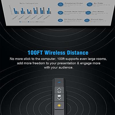 NORWII N26 Red Laser Pointer Presentation Clicker, 330FT Wireless Presenter  Remote PowerPoint Clicker for Presentation Pointer Presenter PPT Clicker  for Computer Laptop, Laser Pointer Cat Toy 