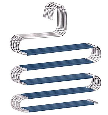 Clothe Pants Hangers S-Shape Trousers Hangers Stainless Steel Clothes  Hangers Closet Space Saving for Pants Jeans Scarf Hanging