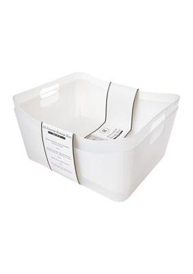 Heritage Living Large Plastic Storage Bins With Handles - Set Of 2 - Yahoo  Shopping