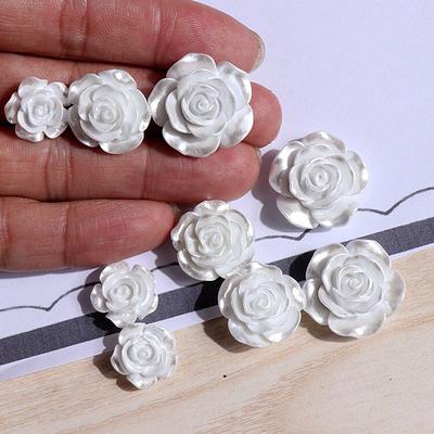 20Pcs White Rose Cabochons Glitter Flower Decoden Charms Pearlized Flat  Back Beads Resin Embellishment Ornament Scrapbook Diy Crafts, H185 - Yahoo  Shopping