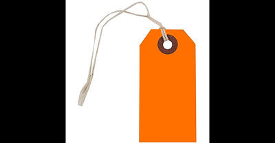 JAM Paper Gift Tags with String Tiny 2 3/4 x 1 3/8 Neon Orange 10