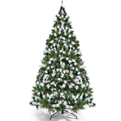 Pre-Lit Flocked Artificial Pencil Christmas Tree