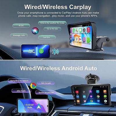 Apple Carplay Screen Portable Wireless Apple Car Play & Android Auto, 7  Touch Carplay Screen for Car Stereo Backup Camera, Car Play Screen with  Mirror Link, Airplay, Bluetooth Handsfree/Mic/TF/USB/AUX