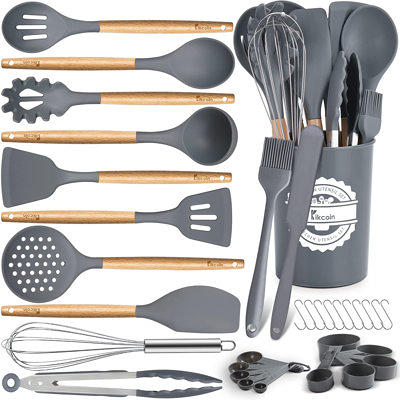 Martha Stewart Everyday Silicone Kitchen Scraper Utensil In Grey