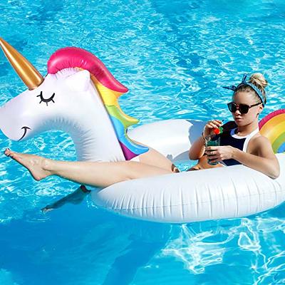 FindUWill 2 Pack 42'' Inflatable Pool Floats Flamingo Unicorn Swim
