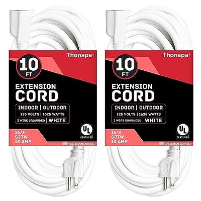 Cablectric 16/3 White Outdoor Extension Cord 20 Foot - 13 Amp