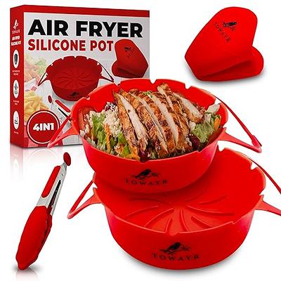 Air Fryer Silicone Pot, 8 inch Air Fryer Oven Accessories, Air Fryer Liners Replacement for Flammable Parchment Liner Paper, Silicone Air Fryer