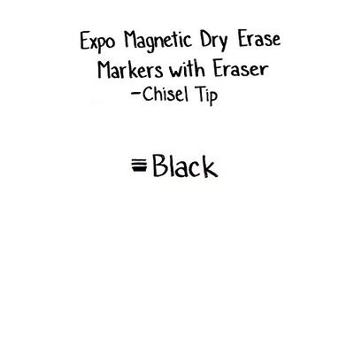 Expo Low Odor Dry Erase Markers, Chisel Tip, Black, 8 Count