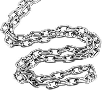 HAKZEON 3/16 inch x 26.2 Feet 304 Stainless Steel Chain, Heavy Duty Metal  Chain, Durable Decorative Chains for Hanging Clothes, Guardrail, Lifting  Chain, Swing, Anti-Theft Chain, Silver - Yahoo Shopping