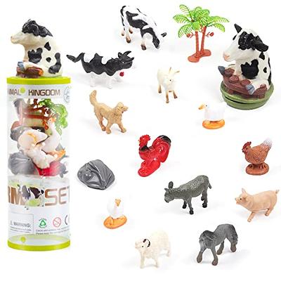 12Pcs Small Animal Figures, Assorted Mini Plastic Animal Toy Realistic  Little Animals for Sensory,Gifts