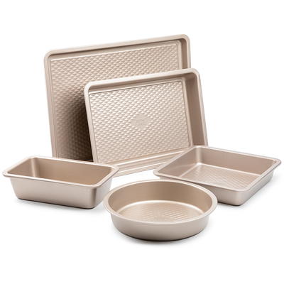 Mainstays 5-Piece Nonstick Aluminized Steel Bakeware Set, Baking, Gold