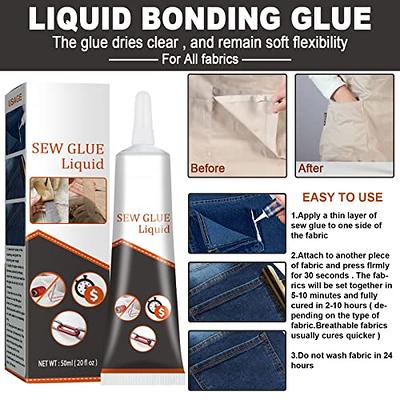 Cloth Repair Sew Glue Liquid- Quick Fix Bonding Fabric Glue for Clothes  Denim