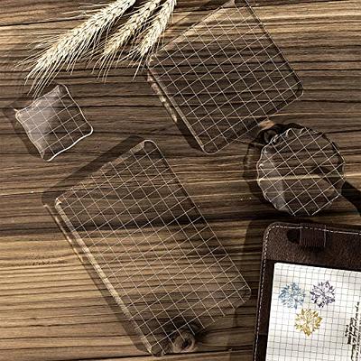 Acrylic Stamp Block Clear Stamping Tool Set with Grid Line Craft