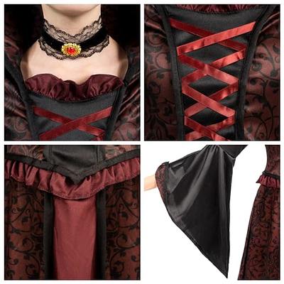  Vampire Costume, Halloween Masquerade Party, Women's, Cosplay  Role Play, Stage Prop (M) : Toys & Games