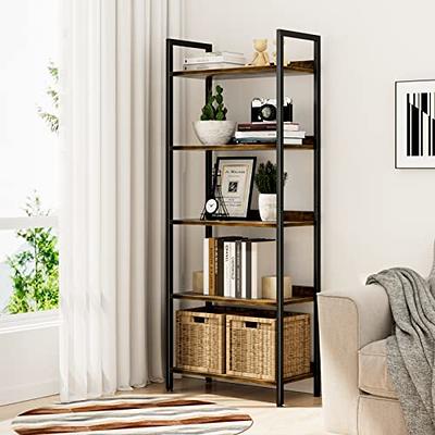 Homykic Bookshelf, 6-Tier Bamboo Adjustable 63.4” Tall Bookcase Book Shelf  Organizer, Free Standing Storage Shelving Unit for Living Room, Kitchen