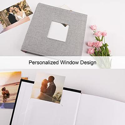  Photo Album with Writing Space 50 Pages 4x6 Photos Hold 200 or  Vertical Insert 100 4x6 Photos, Linen Cover Acid Free Pages Photo Book  with Memo for Family Anniversary Wedding Baby (
