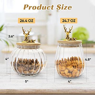 4 Pack Glass Storage Jars with Airtight Bamboo Lids, 26oz Glass Food  Storage Jar, Glass Kitchen Canisters, Clear Container for Coffee Bean  Storage