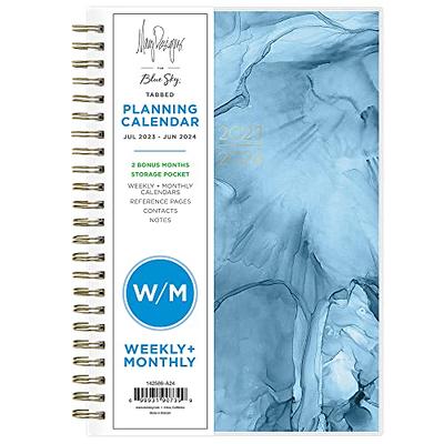Blue Sky® Day Designer Secret Garden Mint Frosted Weekly/Monthly Planner, 8  x 5, Multicolor Cover, 12-Month (Jan to Dec): 2024