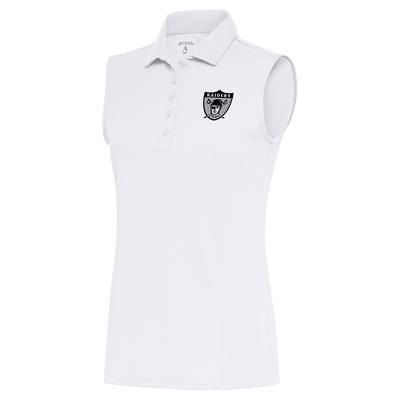 Women's Antigua White Atlanta Falcons Throwback Logo Sleeveless Tribute Polo Size: Medium