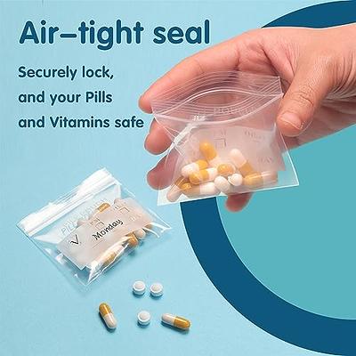 100 Packs Pill Bags BPA Free Pill Pouch 3 x 2.75'' Small Bag with Write-on