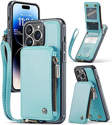 DKDKSIP for iPhone 14 Pro Max Wallet Case for Women, Support Wireless  Charging with RFID Blocking Card Holder, Leather Zipper 2 in 1 Detachable