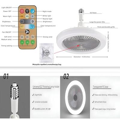 Bell + Howell Screw-In Socket Fan - Remote Controlled Socket Ceiling F