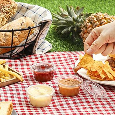 Comfy Package 3.25 Oz Condiment Containers Small Plastic Containers with  Lids, 200-Pack